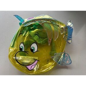 Disney Little Mermaid Flounder Translucent Yellow PVC Backpack Iridescent Fins
